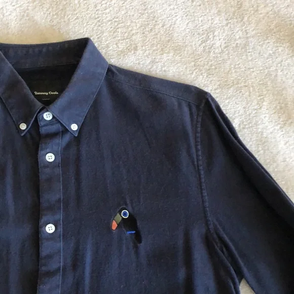 Barney Cools navy blue Flanel shirt with Toucan logo - Picture 5 of 11